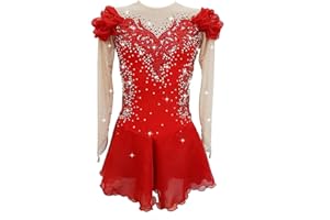 Zagitova Figure Skating Dress for Girls Patchwork Women Open Back Printing Competition Dance Outfits Shiny Rhinestone