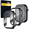 Ailun for Apple Watch Series 9 & 8 & 7 Screen Protector Case [45mm], Ultra-Thin Hard PC Case Built in Tempered Glass for iWatch, Shockproof Cover with Button [2 Pack][Black]