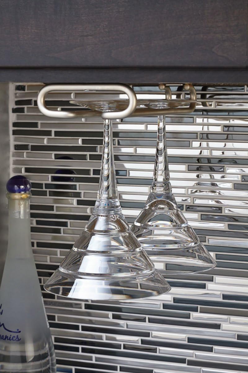 Best wine glass rack under cabinet nickel