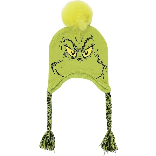 Peruvian Laplander Hat Dr Seuss Grinch Character Novelty One Size Fits Most Bioworld Dr. Seuss The Grinch Who Stole Christmas Peruvian  main image 3