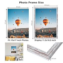 JCJMY 12x17 Picture Frame Rustic White for Wall