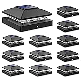 Solar Post Cap Lights Outdoor 12pack, Black