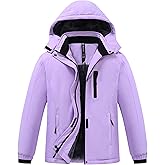 MoFiz Girls Ski Jacket Warm Winter Jacket Windproof Fleece Winter Coat Snow Jackets with Zipper Pockets