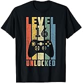 Level 16 Unlocked 16th Video Gamer Birthday Boy Gifts T-Shirt