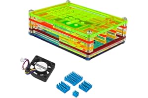 Acrylic Housing Case for RPi 5 Board Enclouse Box Optional Cooling Fan Heartsinks Kit Housing