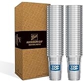 Top Cup – 9 Ounce, 50 Count, Reusable Aluminum Party Cups | Cold-Holding, Recyclable, Made in USA