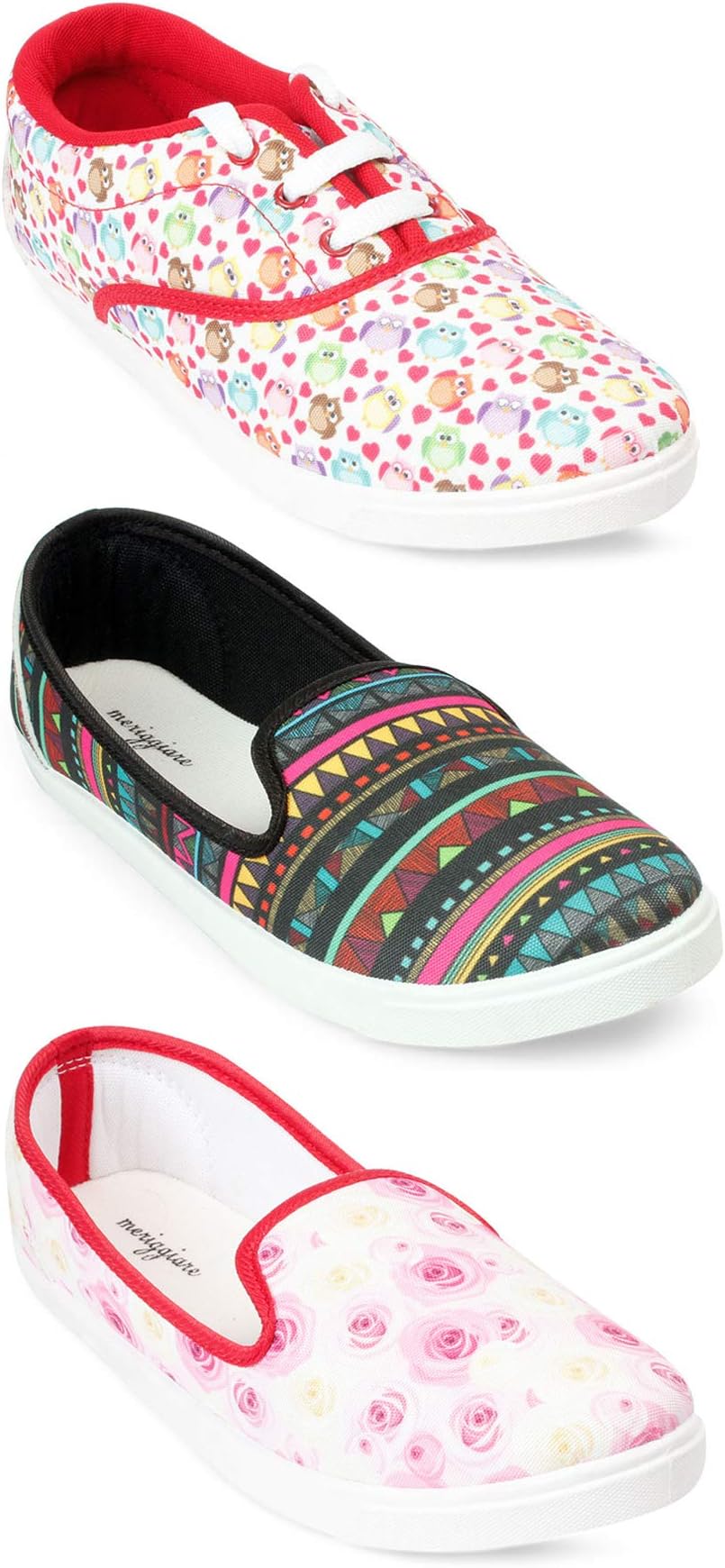 meriggiare Women Casual Shoes Multicolor Combo Pack of 3 for Daily and Casaul wear for Women -015