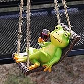 UMESONG Garden Frog Statues for Garden Decor Cute Resin Hanging Decorations for Indoor Outdoor Tree Ornaments Figurines for Outside Gifts for Mother Day Christmas