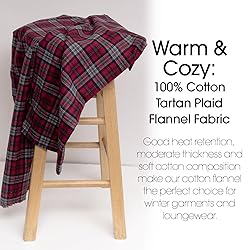 Pico Textiles 1 Yard Red and Gray Tartan Plaid