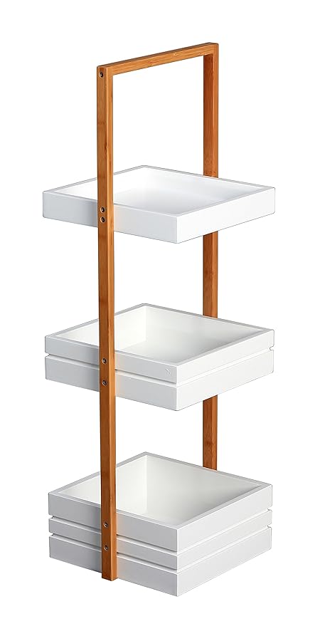 Bambus 3 Tier Bathroom Free Standing Shower Caddy Tidy Organiser Shelves