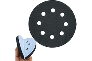 HDONGANY 5 Inch 8 Holes Hook and Loop Soft Density Sponge Cushion Interface Buffer Pad, Foam Sanding Pads, Orbital Sander Pads Cushion Sponge,Final Polish Pad