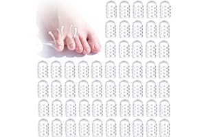 Rose Romee 50 Pcs Silicone Toe Protectors Women, Gel Anti-Friction Toe Protector Breathable, Soft Clear Little Toe Protectors Women, Toe Sleeves for Corns, Blisters and Pain Relief