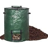 Big Compost Bin Bag,80 Gallon(300L) Garden Compost Bin Bag (Green 1pc) | Garbage Bag Bin,Compost Bag for Outdoor Garden Yard