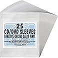 (25) Adhesive Backed Clear Sleeves for CDs or DVDs #CDIVSB