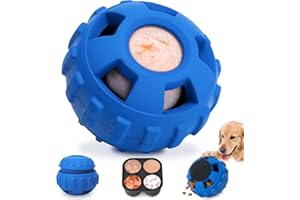 PetZee Dog Enrichment Toys to Keep Them Busy, Interactive Dog Toys -Slow Feeder Training to Relieve Boredom and Anxiety, Frozen Treat Dispenser for Small Dogs,Natural Rubber & Dishwasher Safe,Navy,S