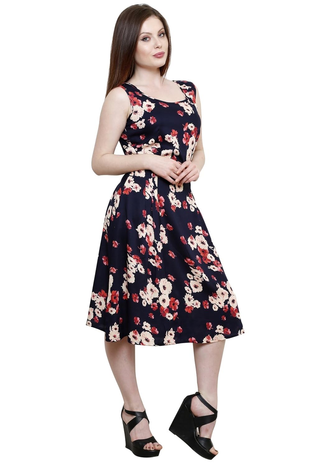 vastrasutra women's rayon dress (multicolour)