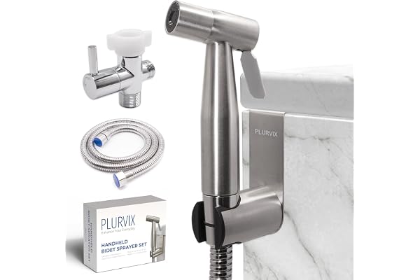 Plurvix Handheld Bidet Sprayer for Toilet – Adjustable Water Pressure, Stainless Steel Jet Spray Kit with Bidet Hose - Femini