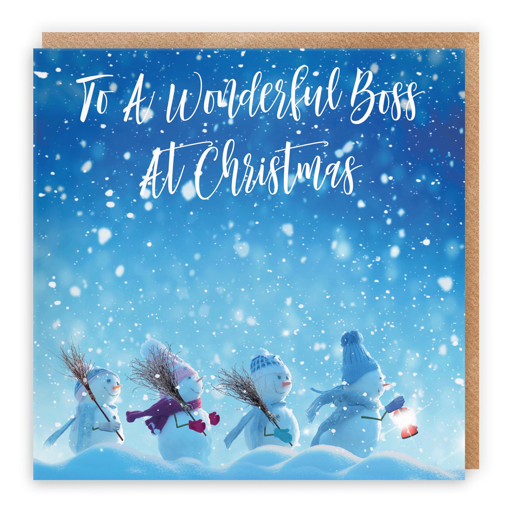 Boss Christmas Card - To A Wonderful Boss At Christmas - Snow People Collection - Fun Card