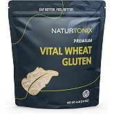 Naturtonix Premium Vital Wheat Gluten, For Bread Making, Baking &amp; Seitan, High Protein, Non-GMO, Vegan Friendly, Certified Kosher, 4 Pound