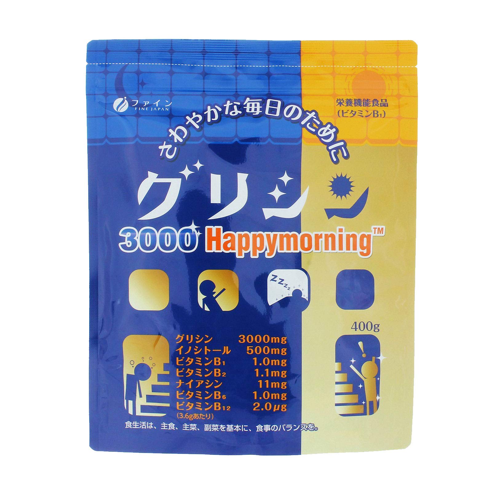 Mua Amazon Co Jp 限定 ファイン グリシン3000 ハッピーモーニング 大容量タイプ 400g入 イノシトール ビタミンb1 ナイアシン 配合 国内生産 Tren Amazon Nhật Chinh Hang 21 Fado