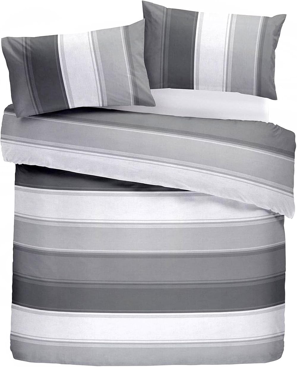 Fusion Duvet Cover and Pillow Case Grey Single 52% Polyester 48% Cotton