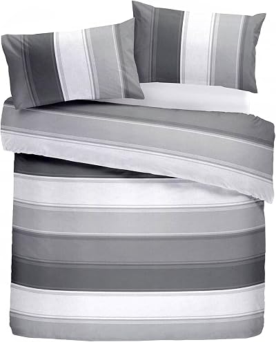 Fusion Duvet Cover and Pillow Case Grey Single 52% Polyester 48% Cotton