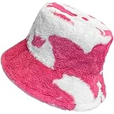 Yonchic Winter Soft Faux Fur Plush Bucket Hat, Lovely Fisherman Cap, Fashion Outdoor Thick Warm Sun Cap for Women