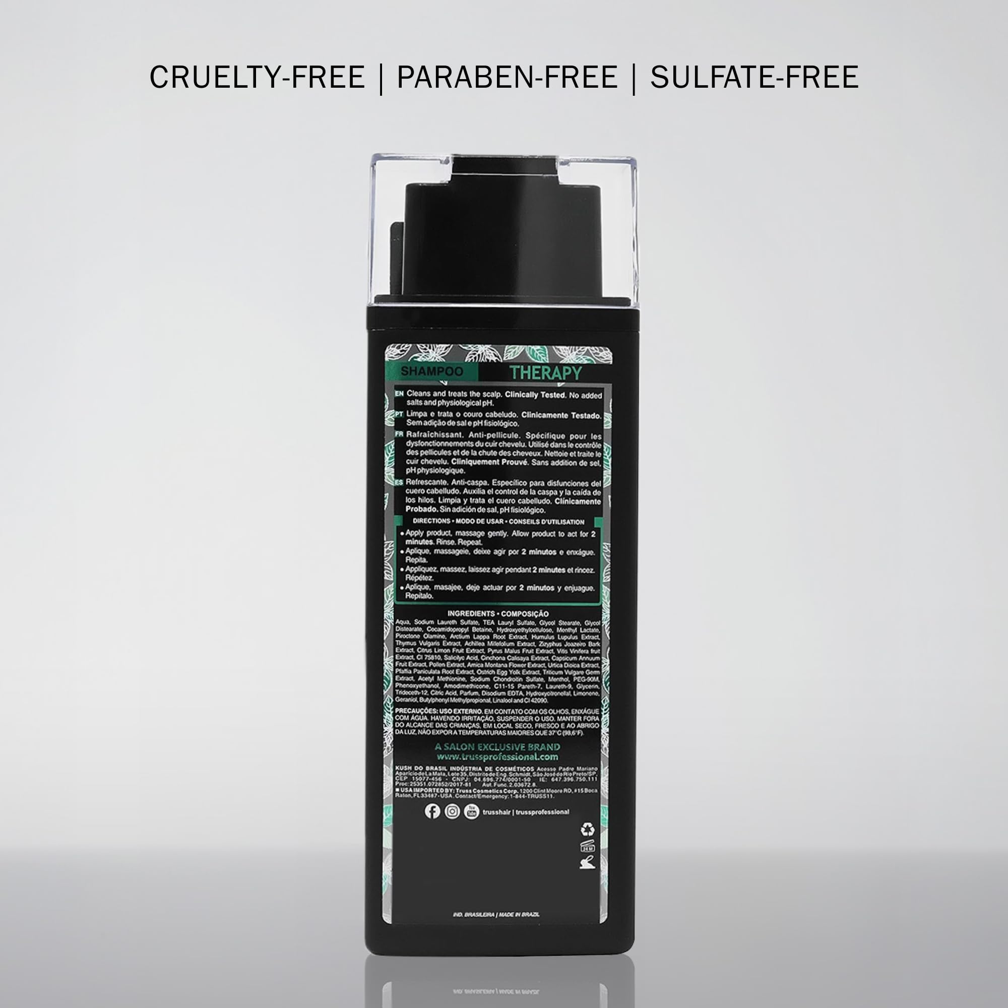 TRUSS Therapy Anti Dandruff Shampoo for Women & Men - Hair Shampoo & Itchy Scalp Treatment Infused with Menthol - Gentle Hair Care for Excess Oiliness & Flaking - pH Balanced & Paraben-Free (10.14 oz)