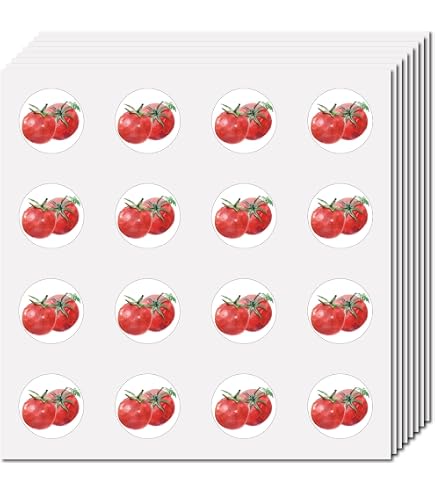 Tomato Food Planner Stickers - 208-Pack, 0.5 Inch, Monthly Scrapbooking, Bullet Journal, DIY Crafts