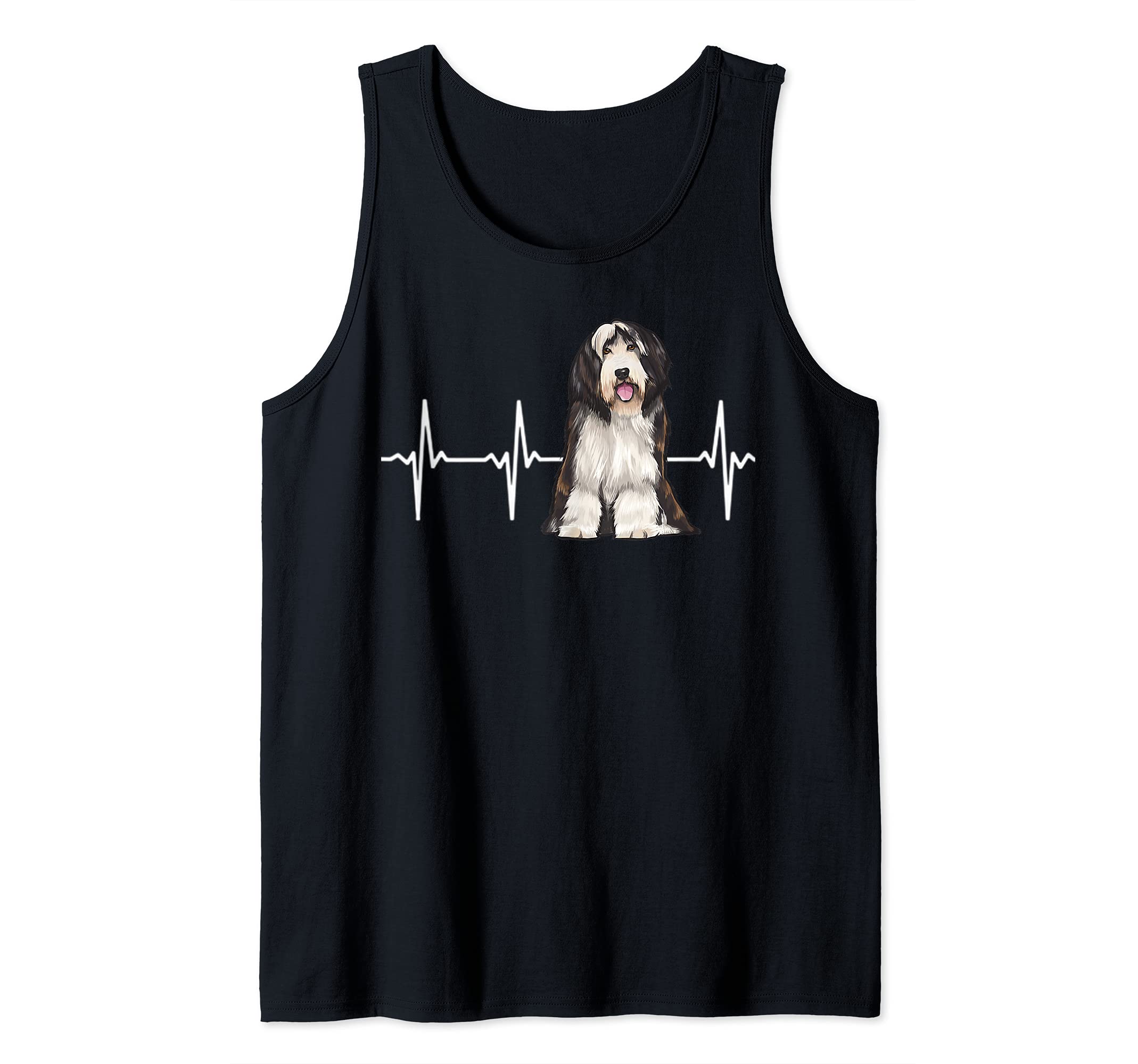 Bearded Collie Heartbeat Dog Lover Tank Top