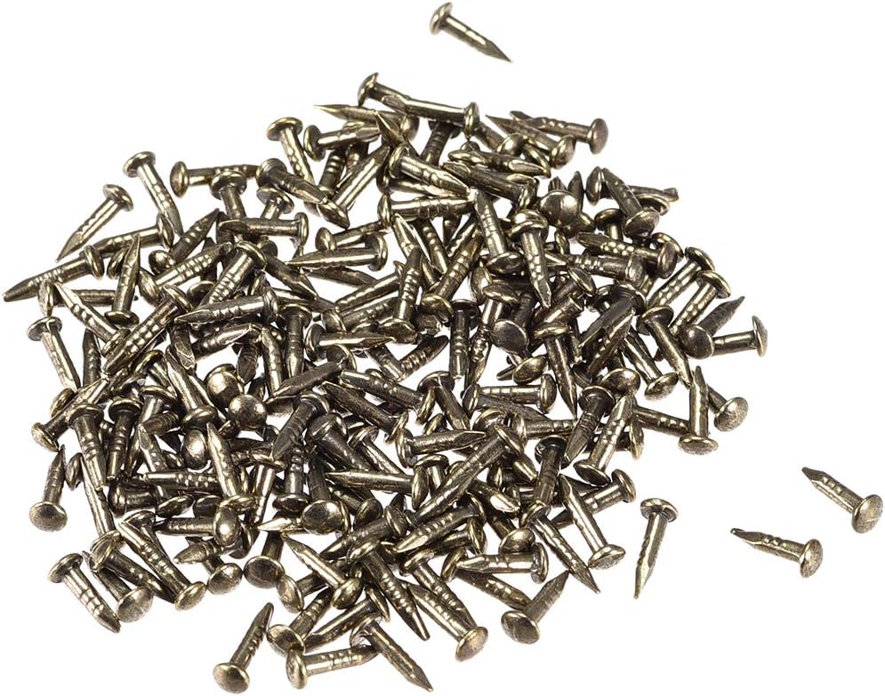 sourcing map Small Tiny Nails 1.2x6mm(DXL) for Wooden DIY Decorative Pictures Boxes Household Accessories Bronze Tone 500pcs