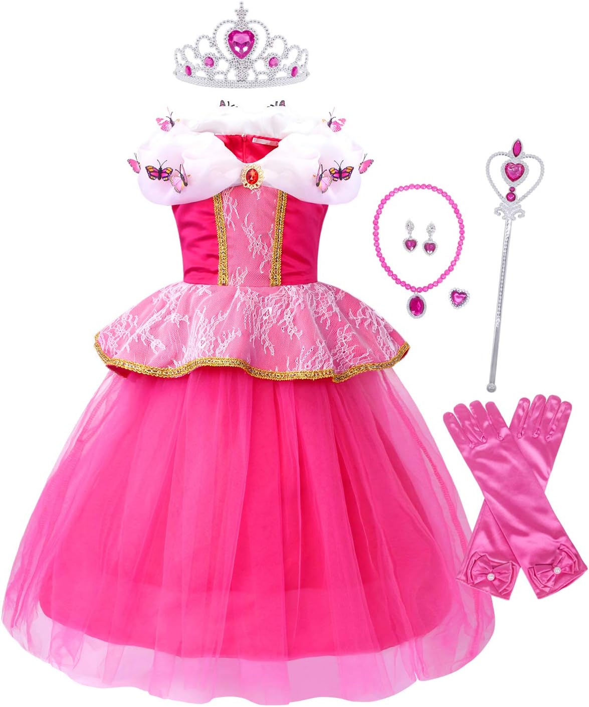 AmzBarley Girls Princess Dress up Costume Fancy Party Dress Kids Halloween Birthday Pageant Holiday Carnival Cosplay Dresses