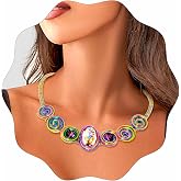 Barode African Statement Jewelry Set – Colorful Beaded Choker Necklace & Earrings Tribal Set - View #2