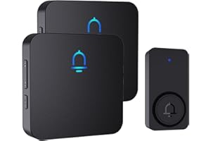 SECRUI Wireless Doorbell, Waterproof Door Bell Chime Kit with 1000FT Ultra-long Range, 32 Chimes, 5 Volume Levels, 2 Plug-in 