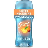 Secret Fresh Antiperspirant Deodorant for Women, 72hr Breathable Sweat &amp; Odor Protection, Instant Freshness &amp; Gentle, PH Balancing Minerals, Invisible Solid, Sweet Nectarine Scent, 2.6 oz