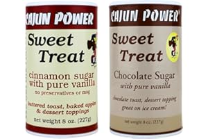 Cajun Power Sweet Treat (Spices/Seasoning) Powder Toppings - Cinnamon Sugar (8oz) and Chocolate Sugar (8oz)