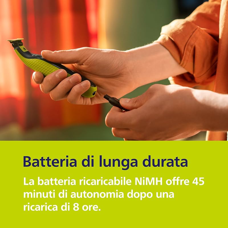 OneBlade 360 Autentico Regolabarba e rasoio elettrico, 2x 360 lame, 3x pettine per barba (1, 3, 5 mm), QP2724/31