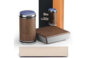 Hombaus 2 Rolling Knife Sharpener-Knife Sharpening Kit with Changeable Diamond Discs Ceramic Discs and Leather for Steel of Any Hardness,10 15 20 and 25 Degrees Magnetic Angle Base for Kitchen Knives