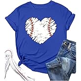 Baseball Mom T Shirts for Women Baseball Heart Bow Graphic Softball Coquette Game Day Sports Lover Short Sleeve Tee Tops