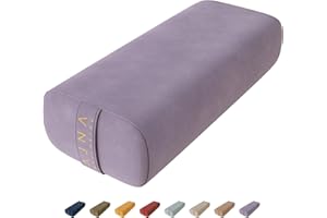 AJNA Yoga Bolster Pillow - Luxurious 100% Organic Vegan Suede - Yoga Bolster for Restorative Yoga - Rectangular Yoga Pillow with Carry Handle - Machine Washable Cover