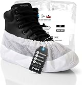 TYGA STORE 20 Pieces Waterproof Reusable Shoe Covers Heavy Duty Non-Slip White