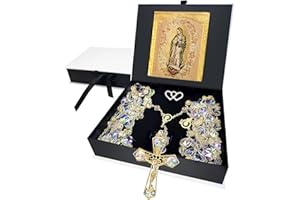 ESNOY Lazo Para Boda,Wedding Lasso for Ceremony Gift,Rosario Lazos Para Boda Catolica,Lazos Para Bodas De Iglesia Para Novios,Lasso for Wedding Ceremony, Wedding Crystal Rosary,Lazo De Bodas Para Los Novios