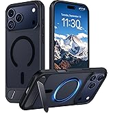 Temdan Designed for iPhone 17 Pro Max Case, [Built-in Invisible Kickstand][Compatible with MagSafe][Military Grade Shockproof] Slim Translucent Matte Phone Case for iPhone 17 Pro Max 6.9 inch (Black)