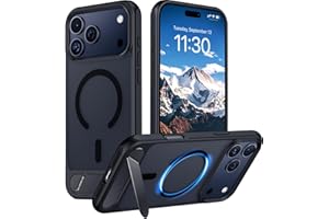 Temdan Designed for iPhone 17 Pro Max Case, [Built-in Invisible Kickstand][Compatible with MagSafe][Military Grade Shockproof] Slim Translucent Matte Phone Case for iPhone 17 Pro Max 6.9 inch (Black)