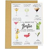 Cocktail Birthday Card for Best Friend–Funny and Cute Greeting Card for Women Bestie or Friend–Friendship Birthday Card for Her–Birthday Gift Card Alternative for Girls Night or BFF Surprise (Type-A)