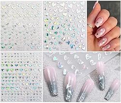 9 Sheets Heart Nail Art Stickers - Metallic Nail