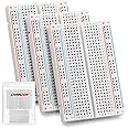 Chanzon 3 pcs Breadboard with 400 Tie Points (BB-801) Solderless Prototype Kit Universal PCB Bread Board Plus 2 Power Rail and Adhesive Back for Small DIY Kits Arduino Proto Raspberry rasp Pi Project