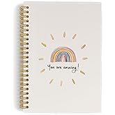 ANIANG Inspirational Spiral Notebook, Motivational Journal, Rainbow 5.5"x8.3" 164pages Lined Journal Notebooks College Ruled, Boho Sun You are Amazing Hardcover Notebook for Office School Supplies