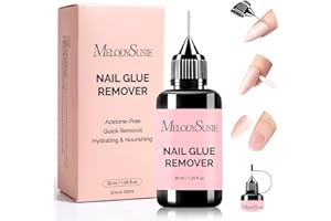 MelodySusie 30ML Nail Glue Remover for Press on Acetone Free Nail Polish Remover Multi-Functional Remover for Nails Tips Gentle Glue Remover for Gel x Nails for Home Salon