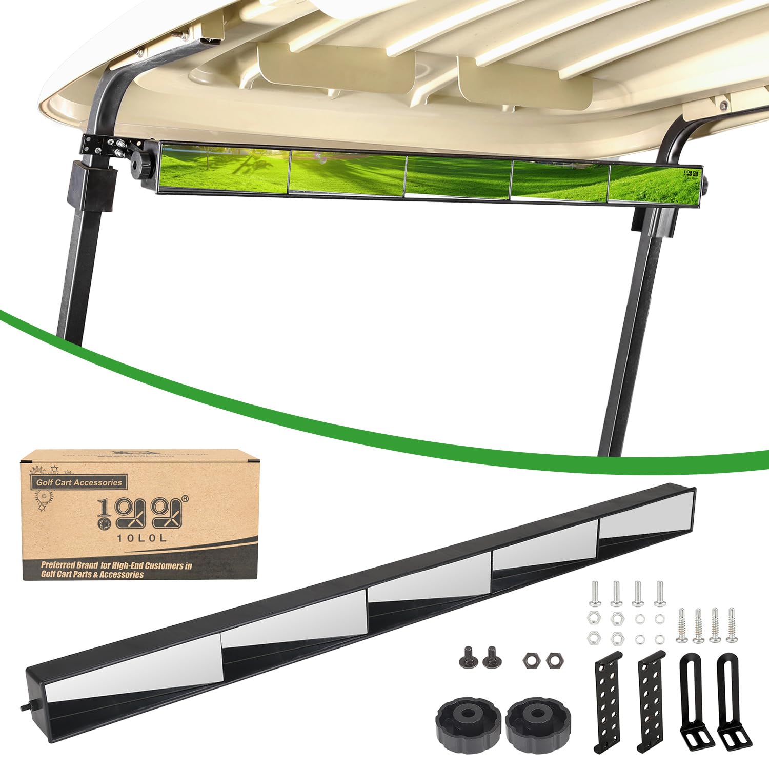 Photo 1 of 10L0L Universal Golf Cart 5 Panel Mirror for EZGO, Club Car, Wide Angle Rear View Blind Spot Wink Mirror, Compatible with Car SUV Van Truck, etc